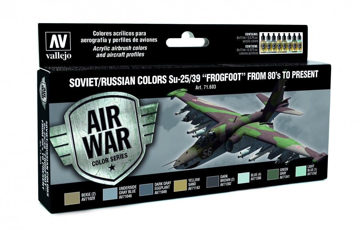 Vallejo 71603 Peintures soviétiques/russes pour Su-25/39 Frogfoot (de 1980 à nos jours), 8 x 17 ml
