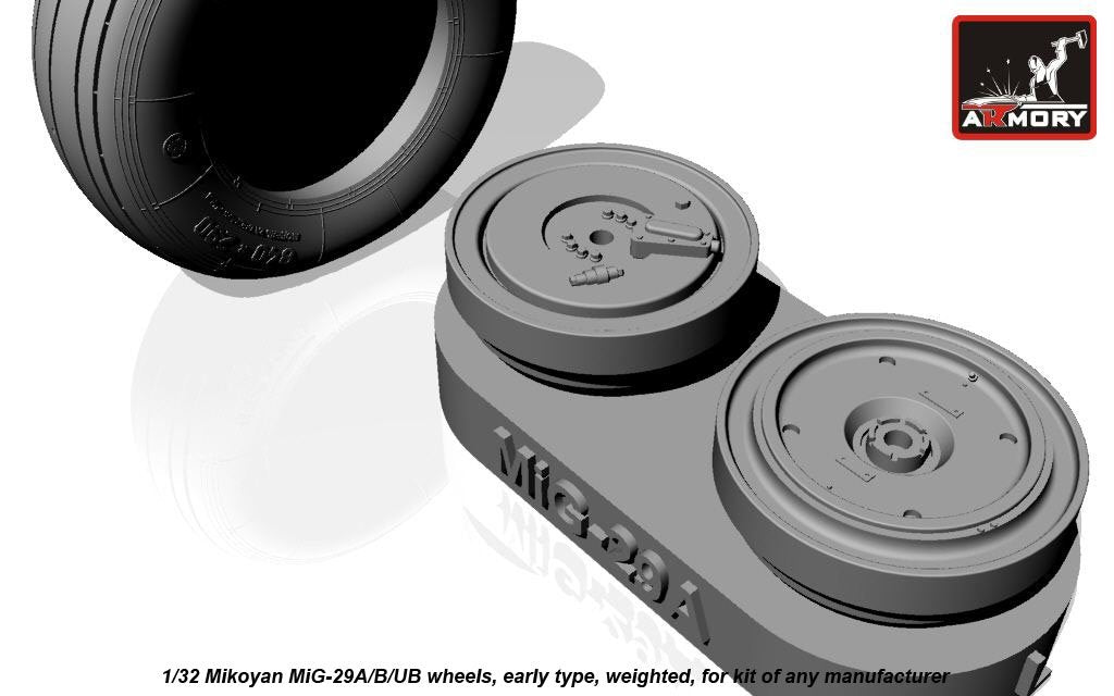 Armory Models AW32006 Mikoyan MiG-29A/B/UB Fulcrum wheels, early, weighted 1/32 – image 3