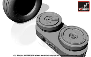 Armory Models AW32006 Mikoyan MiG-29A/B/UB Fulcrum wheels, early, weighted 1/32 – image 3