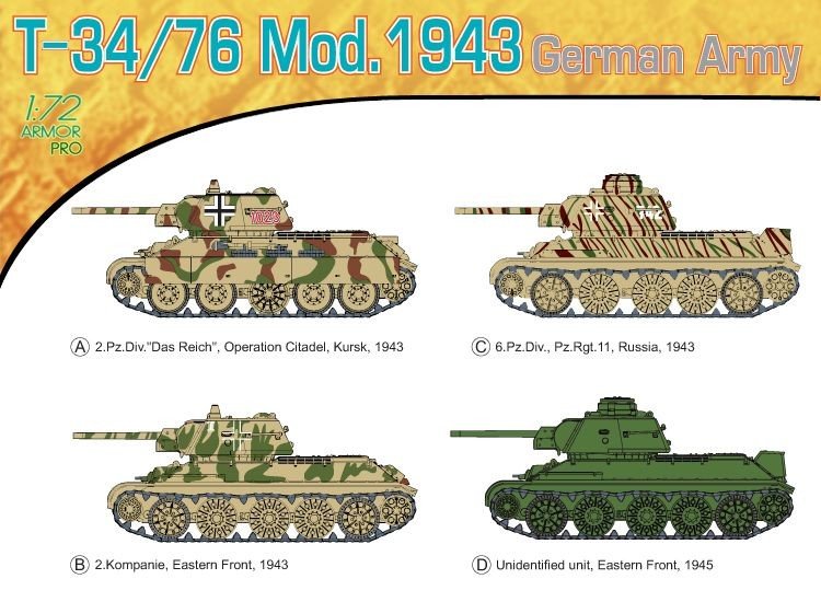 Dragon 7268 T-34/76 Mod.1943 German Army 1/72 – imagen 2