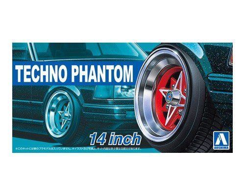 Aoshima 05324 Rims + Tires Techno - Phantom 14 1/24