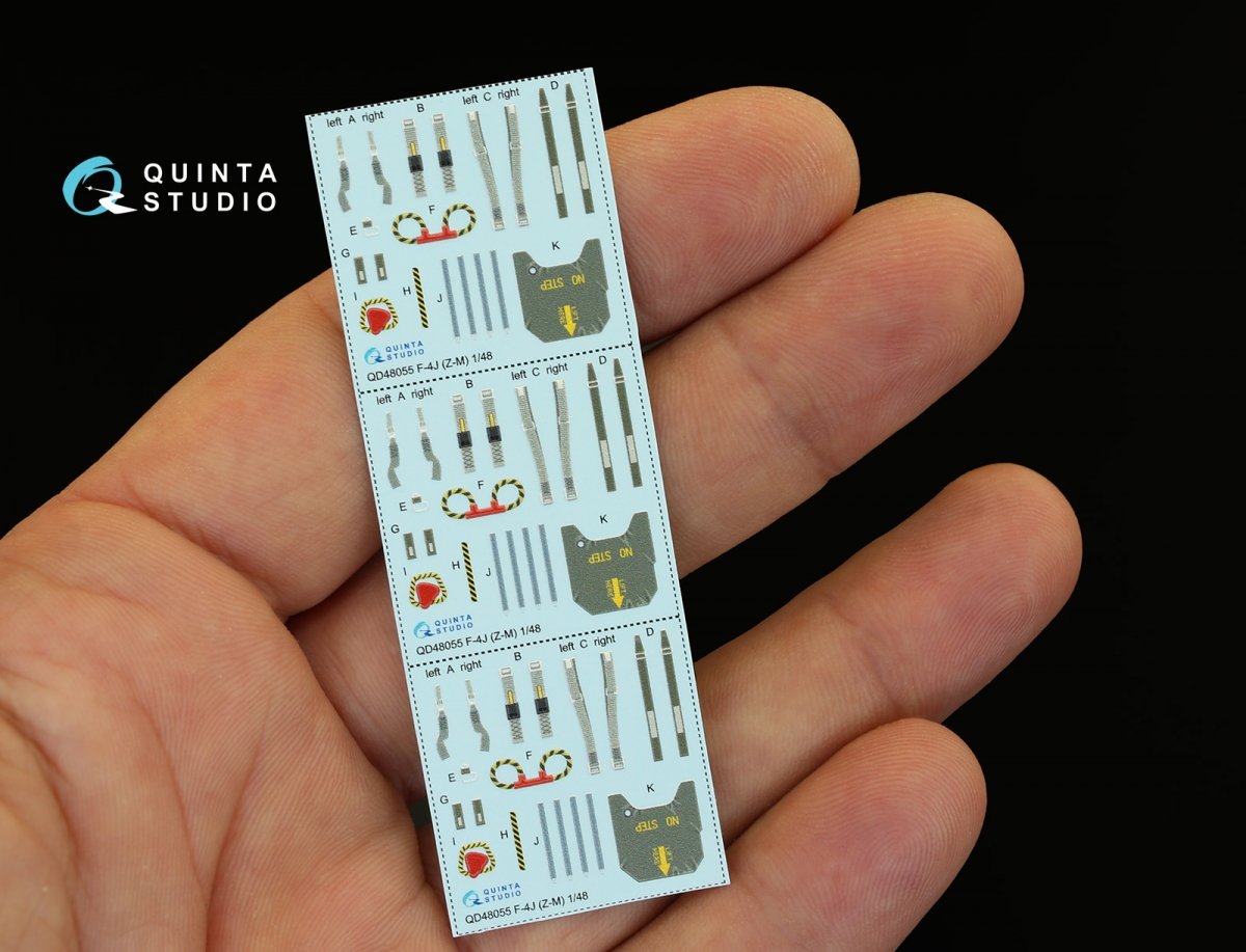 Quinta Studio QD48055 F-4J 3D-Printed &amp;amp; colored Interior on decal paper (for ZM SWS kit) 1/48 – image 2