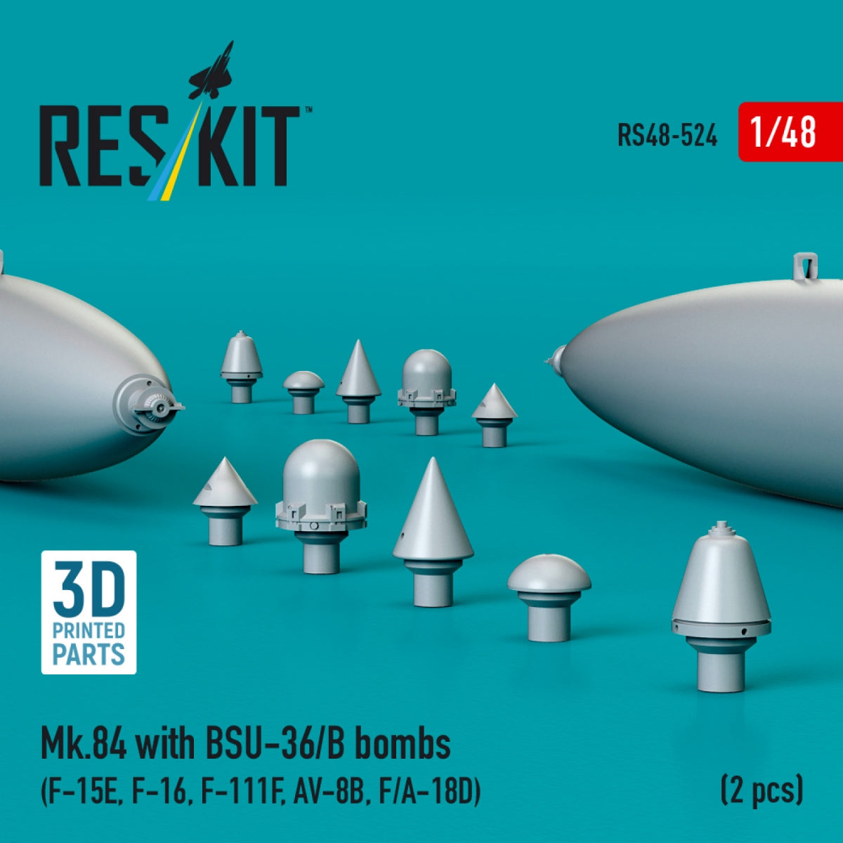RESKIT RS48-0524 Mk.84 with BSU-36/B bombs (2 pcs) 3D Printed) 1/48 – image 2