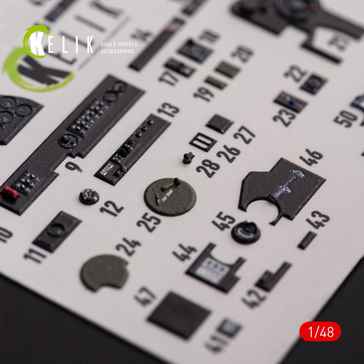 KELIK K48108 P-38F &amp;quot;Lightning&amp;quot; - interior 3D decals for Academy kit 1/48 – obrázek 3