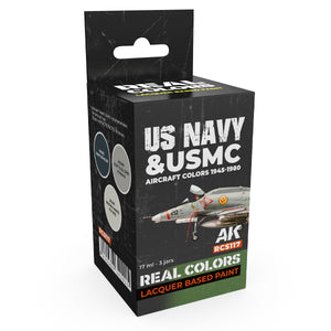 AK Interactive RCS117 US Navy &amp;amp; USMC Aircraft Colors 1945-1980 3x17ml