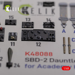 KELIK K48088 SBD-2 Dauntless interior 3D decals for Academy kit 1/48 – image 4