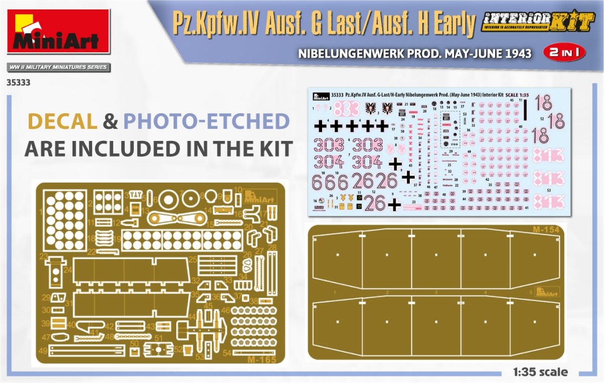 MiniArt 35333 Pz.Kpfw.IV Ausf. G Last/Ausf. H Early. NIBELUNGENWERK PRODUCED BY MAY-JUNE 1943. 2 IN 1 INTERIOR KIT 1/35 – image 7
