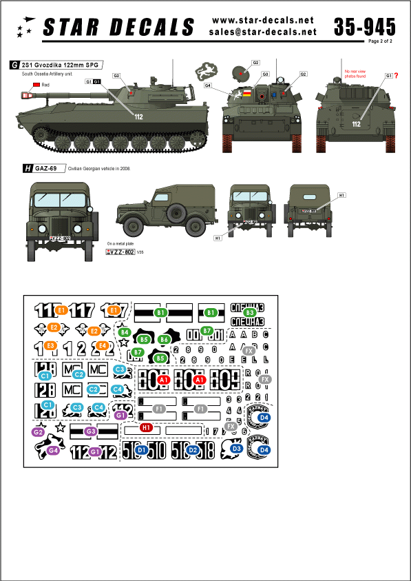 Star Decals 35-945 Post USSR AFVs 1 1/35 – obrázek 2