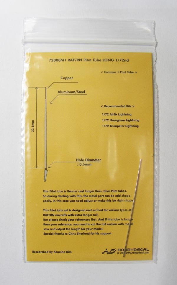 HobbyDecal MT72008V1 RAF/RN Pitot tube Long 1/72