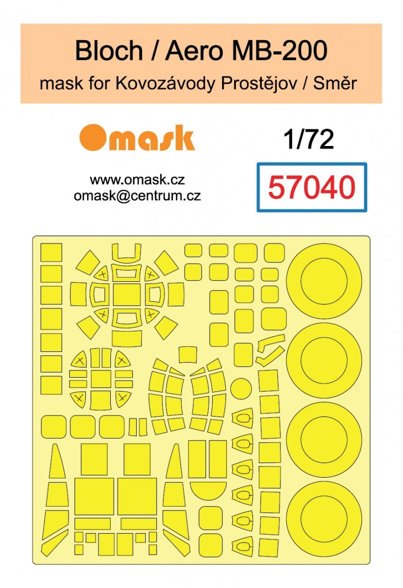 Omask 57040 Bloch / Aero MB-200 mask (for Kovozavody Prostejov / Smer) 1/72