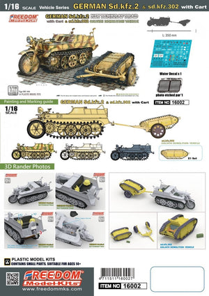 Freedom 16002 GERMAN SD.KFZ.2 KETTENKRAFTRAD &amp;amp; SD.KFZ.302 GOLIATH DEMOLITION VEHICLE 1/16 – zdjęcie 2