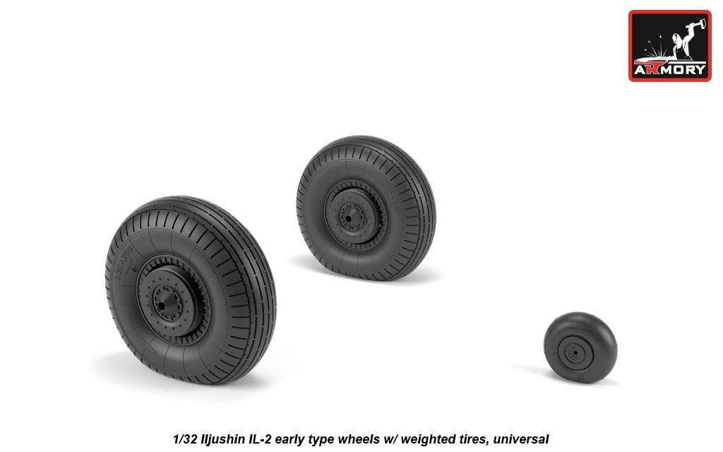 Armory Models AW32015 Iljushin IL-2 Bark early type wheels w/ weighted tyres 1/32 – zdjęcie 5