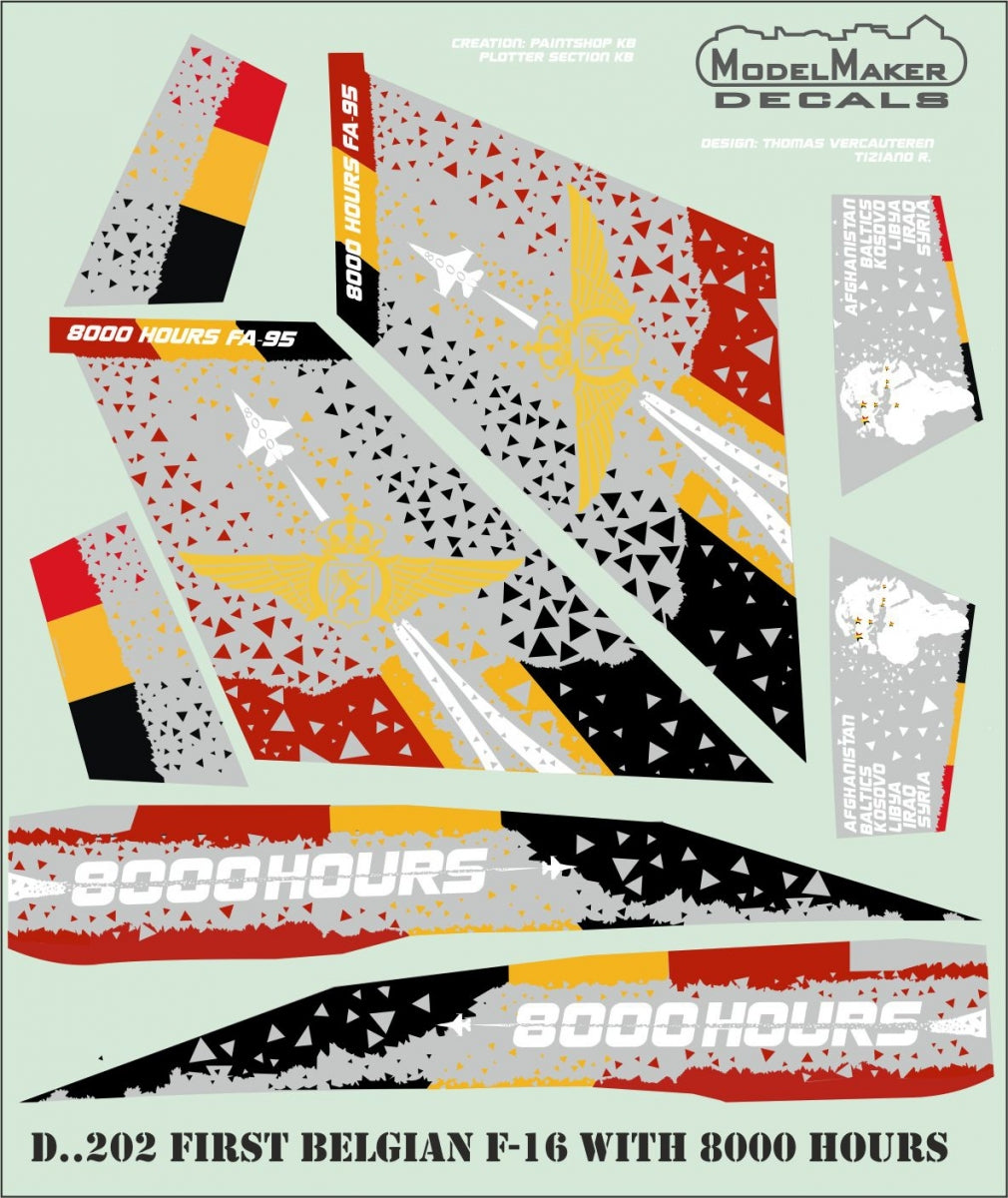 ModelMaker Decals D48202 First Belgian F-16 with 8000 hours 1/48 – Bild 3