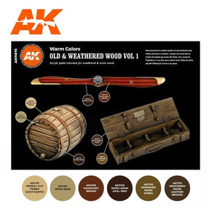 AK Interactive AK11673 3G OLD &amp;amp; WEATHERED WOOD VOL 1 6x17 ml