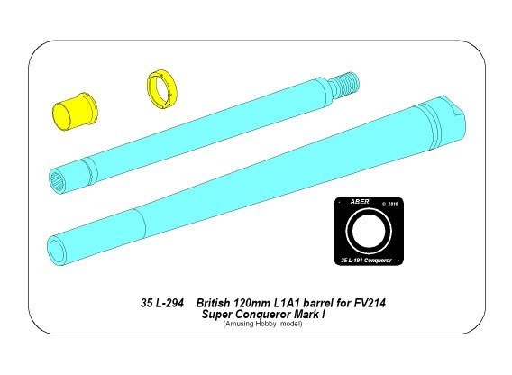 Aber 35L-294 120mm L1A1 Barrel for British Heavy Tank FV214 Super Conqueror Mark I 1/35 – image 5