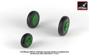 Armory Models AW32011 Mikoyan MiG-21 Fishbed wheels w/ weighted tires, late 1/32 – image 3