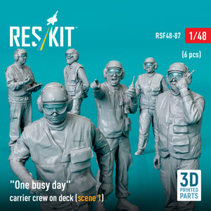 RESKIT RSF48-0087 &amp;quot;One busy day&amp;quot; carrier crew on deck (scene 1) (6 pcs) (3D Printed) 1/48 – zdjęcie 2