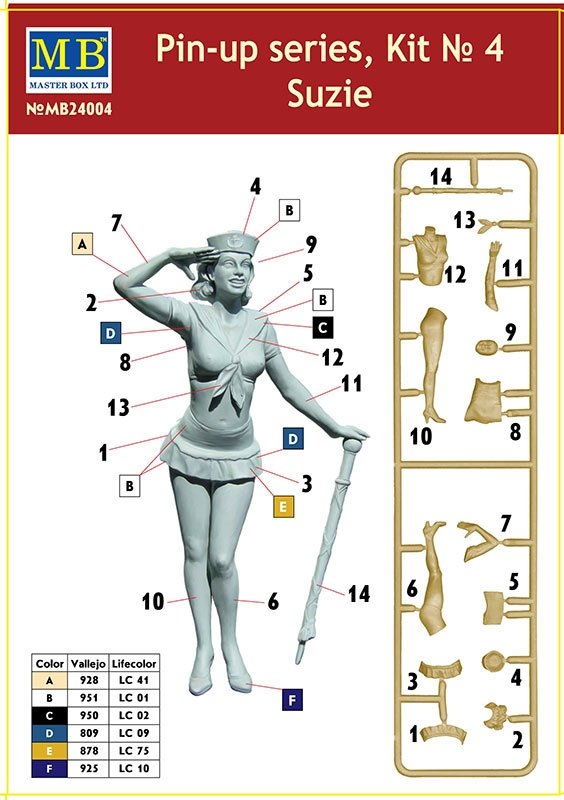 Master Box 24004 Pin-up series Kit No. 4 Suzie 1/24 – obrázek 4