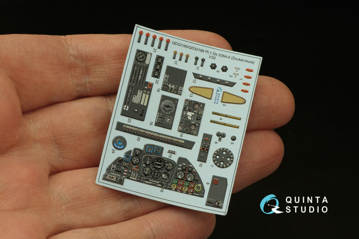 Quinta Studio QD32165 Do 335A-0 3D-Printed &amp;amp; colored Interior on decal paper (Zoukei-mura) 1/32 – Bild 11