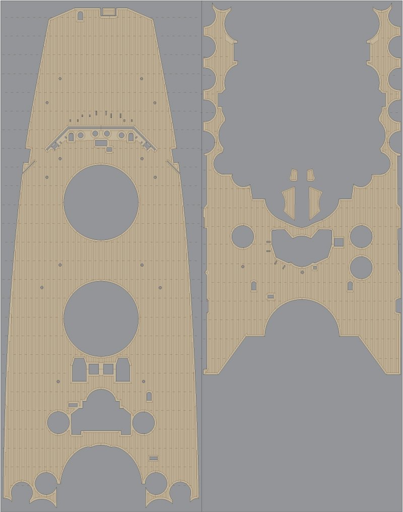 Pontos 35001WD1 IJN Yamato Wooden Deck set 1945 1/350