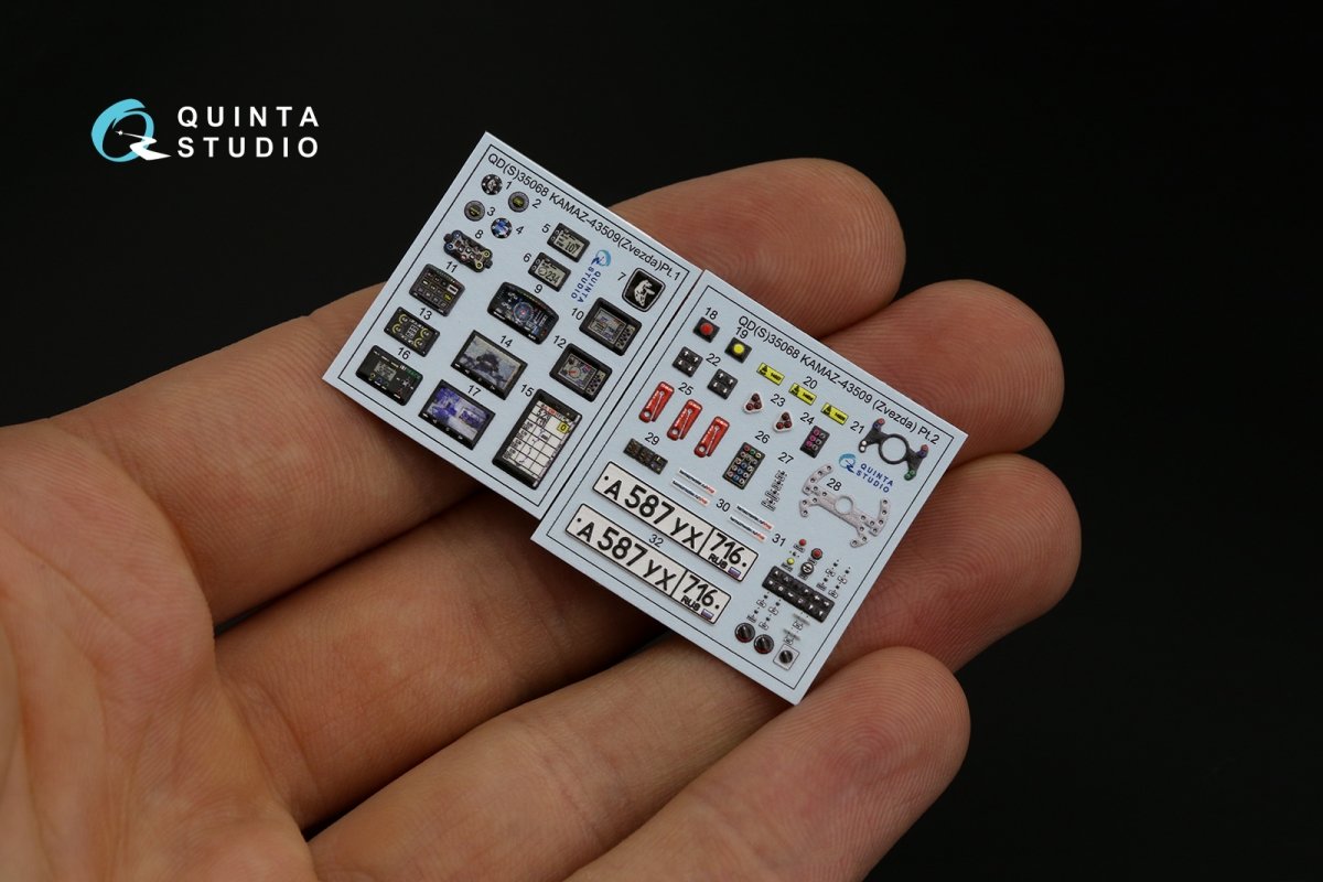 Quinta Studio QDS-35068 KAMAZ-43509 3D-Printed &amp;amp; colored Interior on decal paper (Zvezda) (Small version) 1/35 – image 11