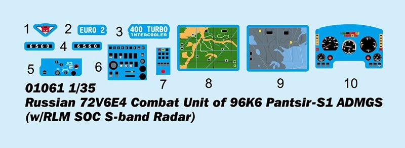 Trumpeter 01061 Russian 72V6E4 Combat Unit of 96K6 Pantsir-S1 ADMGS(w/RLM SOC S-band Radar) 1/35 – Bild 3