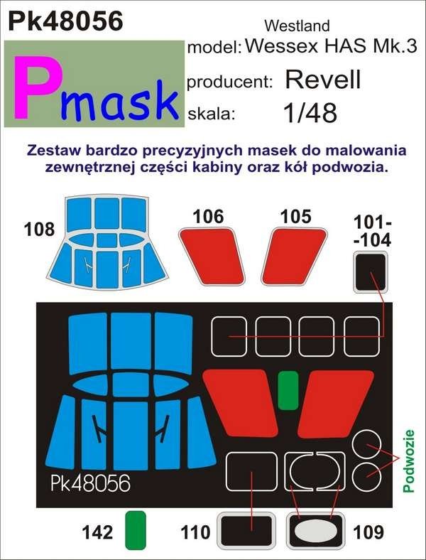 P-Mask PK48056 WESTLAND WESSEX HAS MK.3 (REVELL) 1/48