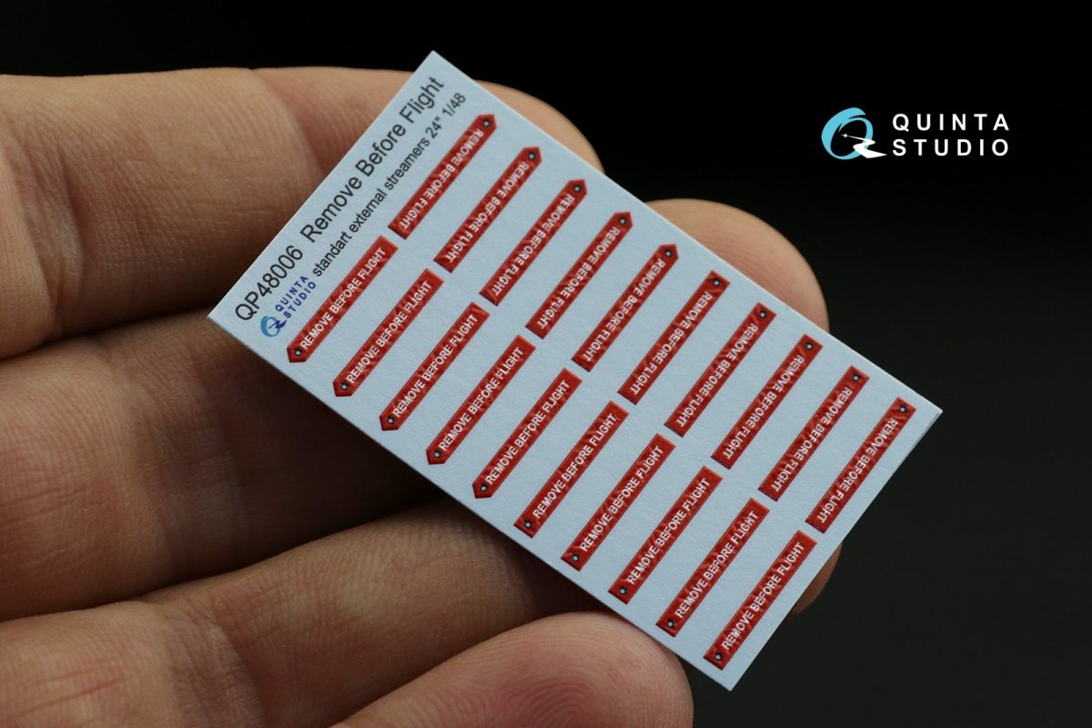 Quinta Studio QP48006 &amp;quot;Remove Before Flight&amp;quot; standard external streamer 24&amp;quot;, 20 Pcs 1/48 – immagine 8