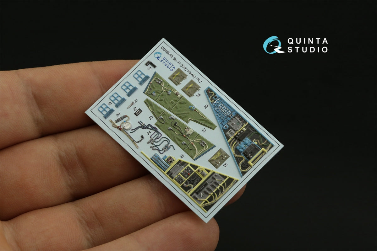 Quinta Studio QD48018 Su-34 3D-Printed colored Interior on decal paper (KittyHawk) 1/48 – image 4