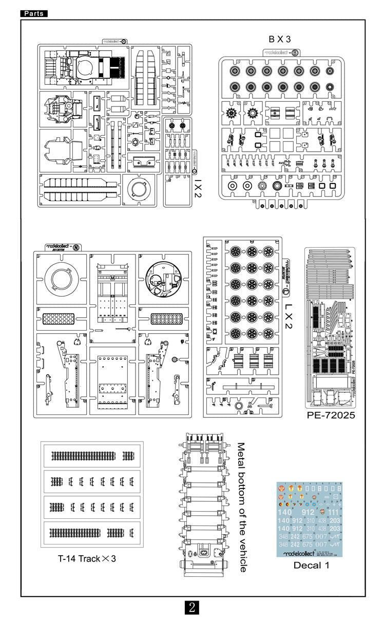 Modelcollect UA72127 TOS-2 Prospective Thermobaric MuLtlplelaunch Rocket System on Armata Universal Combat Platform 1/72 – obrázek 5