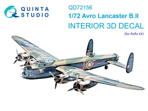 Quinta Studio QD72156 Avro Lancaster B.II 3D-Printed colored Interior on decal paper (Airfix) 1/72