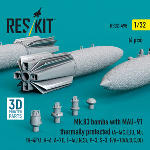RESKIT RS32-0498 Mk.83 bombs with MAU-91 thermally protected (4 pcs) (3D printed) 1/32 – image 2