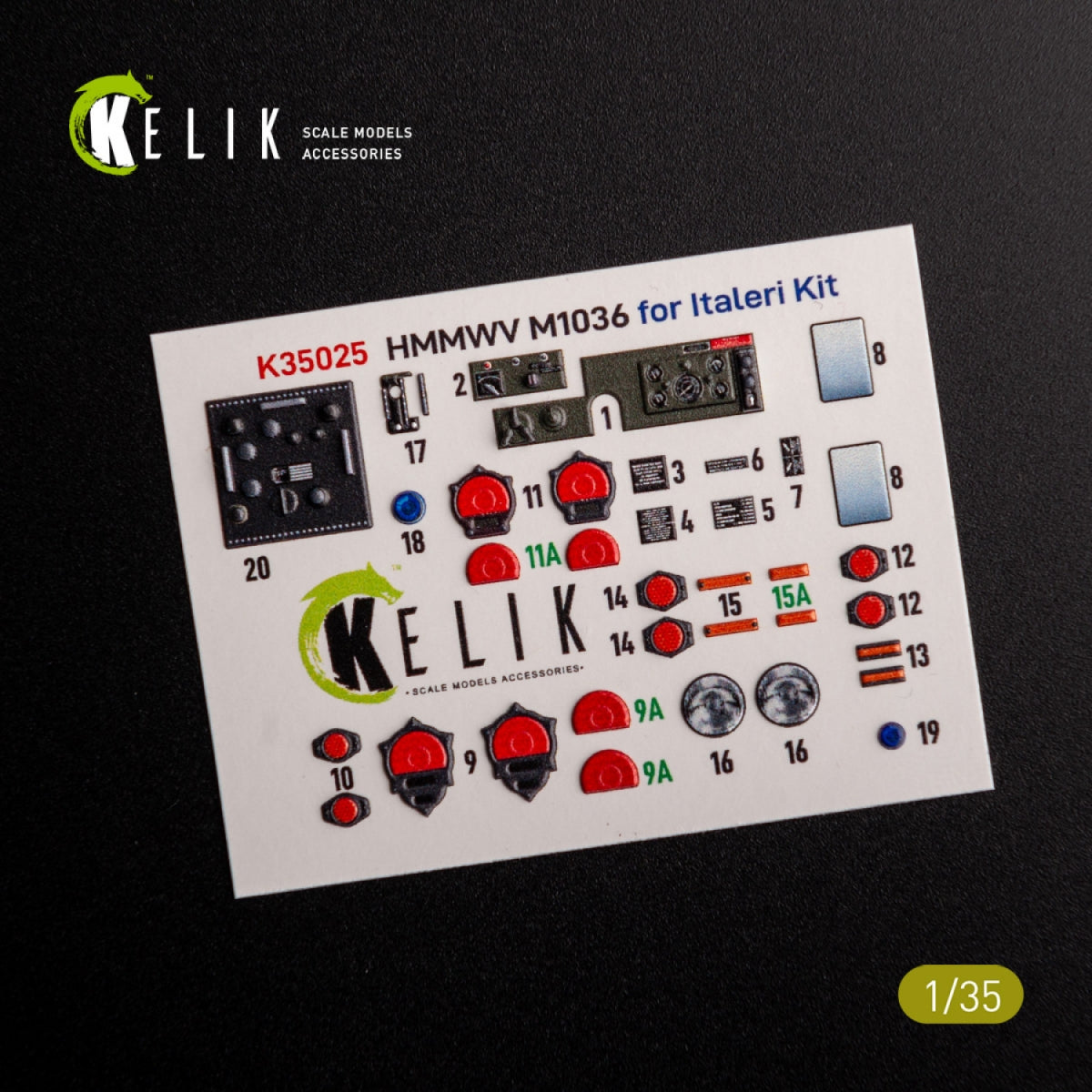 KELIK K35025 HUMVEE HMMWV M1036 with TOW Nato green version Interior 3D Decal for Italeri kit 1/35 – image 2