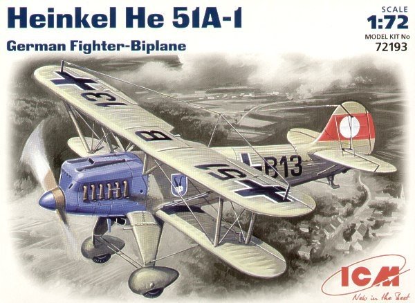 ICM 72193 Heinkel He 51A-1 German Fighter Biplane 1/72