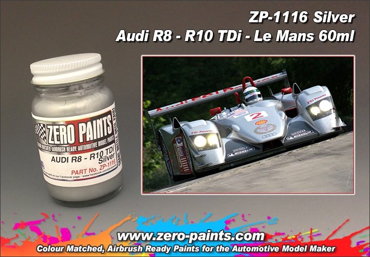 Zero Paints ZP-1116 Audi R8-R10 TDi Silver Le Mans Paint 60ml – image 3