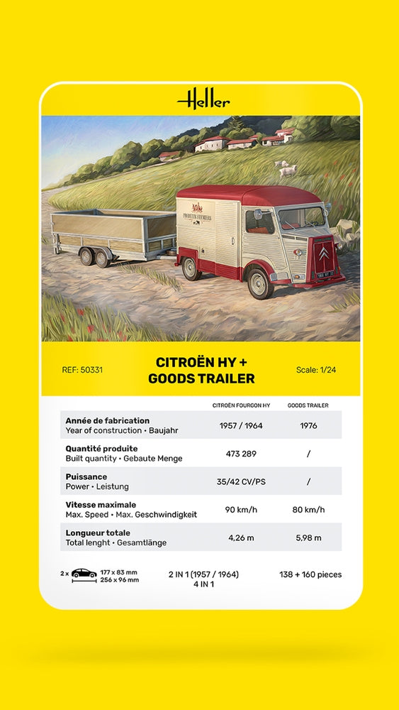 Heller 50331 Citroen HY + Goods Trailer 1/24 – image 6