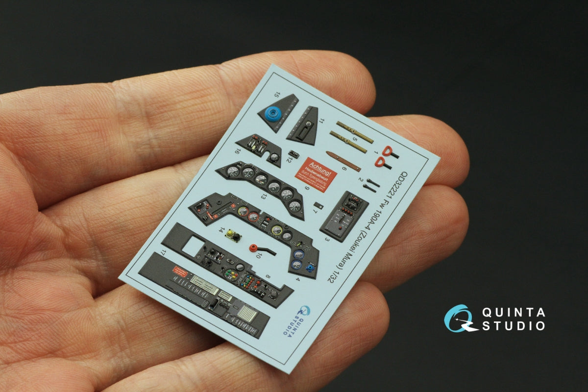 Quinta Studio QD32221 FW 190A-4 3D-Printed colored Interior on decal paper (Zoukei Mura SWS) 1/32 – Bild 3