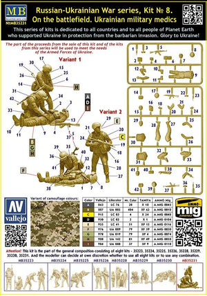 Master Box 35231 Russian-Ukrainian War series, Kit № 8. On the battlefield. Ukrainian military medics 1/35 – zdjęcie 2