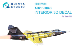 Quinta Studio QD32180 F-104S 3D-Printed colored Interior on decal paper (Italeri) 1/32
