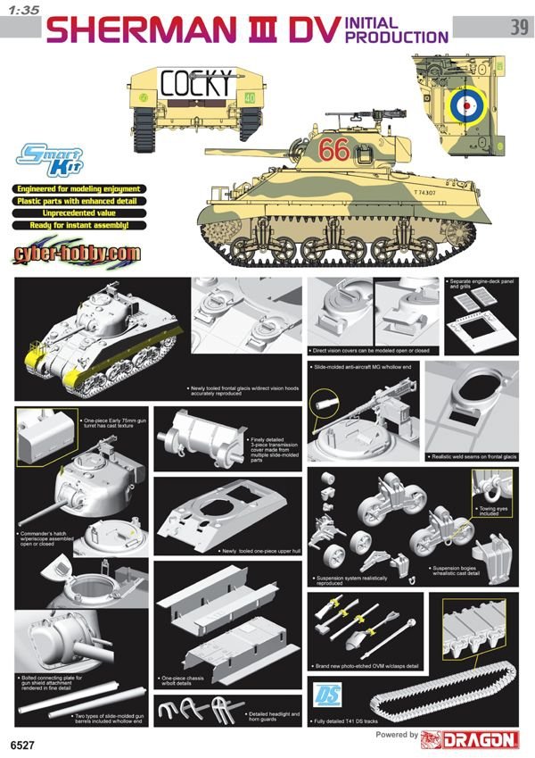 Cyber Hobby 6527 Sherman III DV Initial Production 1/35