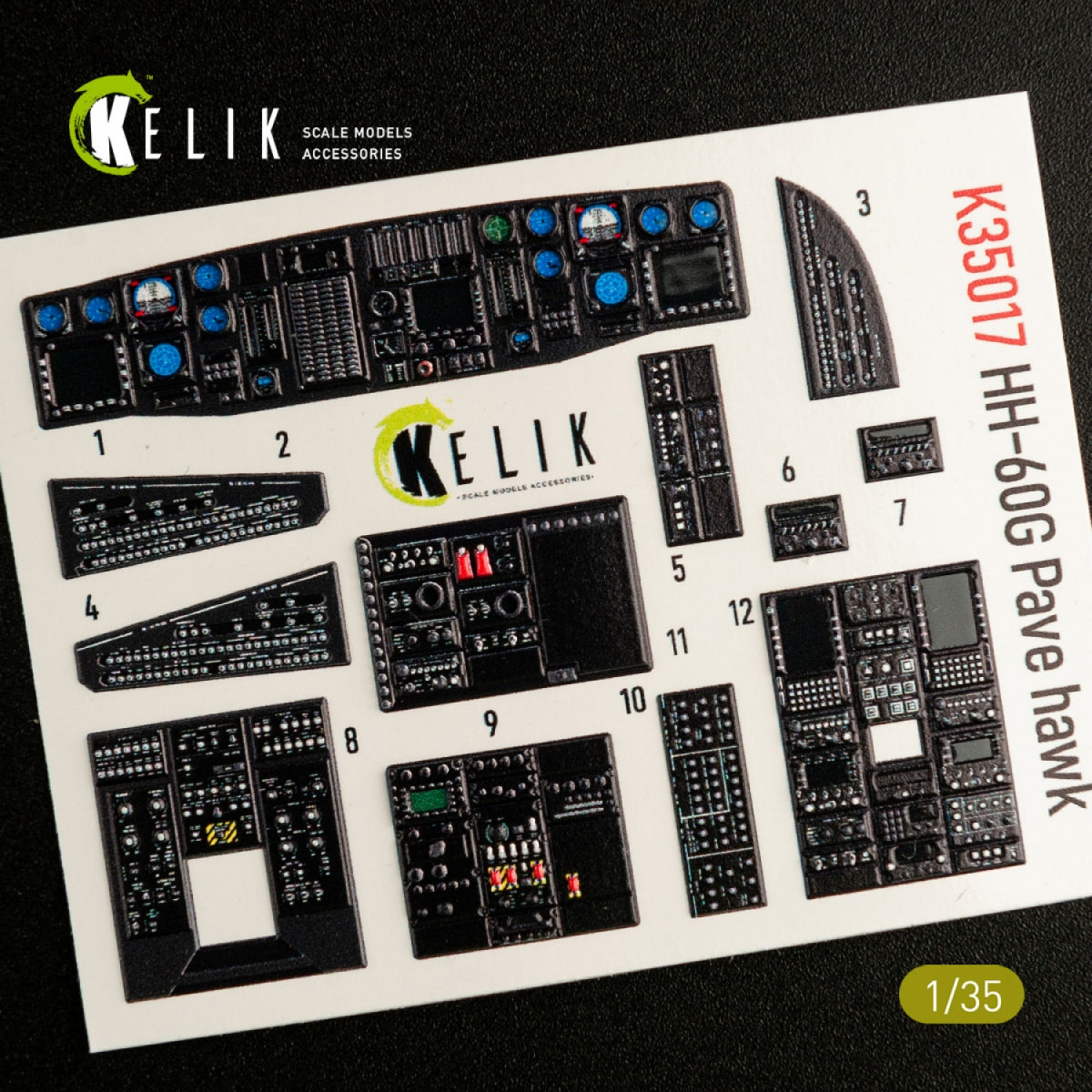 KELIK K35017 HH-60G PAVE HAWK INTERIOR 3D DECALS FOR KITTY HAWK KIT 1/35 – Bild 3