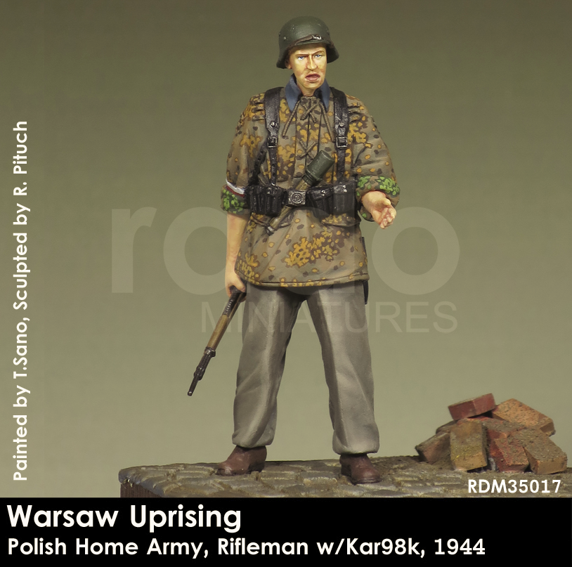 RADO Miniatures RDM35017 Warsaw Uprising, Polish Home Army, Rifleman W/Kar98k 1/35