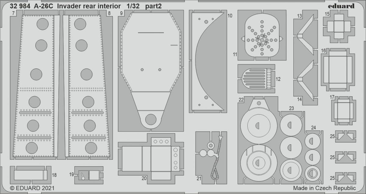 Eduard 32984 A-26C Invader rear interior for HOBBY BOSS 1/32 – immagine 2