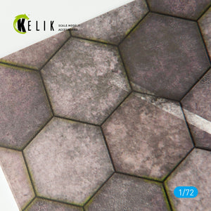 KELIK KS72004 HEXAGONNAL CONCRETE PLATES FOR AIRCRAFT AND HELICOPTERS BASE - ACRYLIC 3 MM (280 X 180 MM) 1/72 – image 3