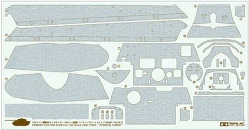 Tamiya 12649 Zimmerit Coating Sheet - King Tiger Porsche Turret 1/35