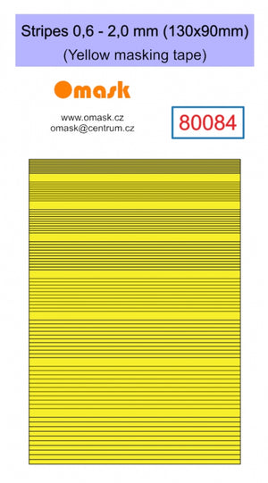 Omask 80084 Stripes 0.6 - 2.0 mm (130x90mm) Yellow masking tape