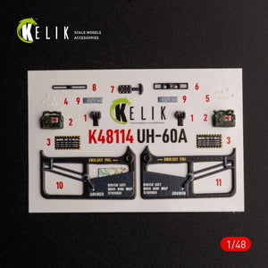 KELIK K48114 UH-60A Black Hawk - Type 2 &amp;quot;Defense Intelligence of Ukraine&amp;quot; interior 3D decals for ICM kit 1/48 – image 2