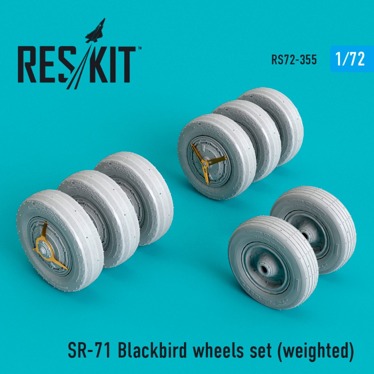RESKIT RS72-0355 SR-71 "BLACKBIRD" WHEELS SET (WEIGHTED) 1/72