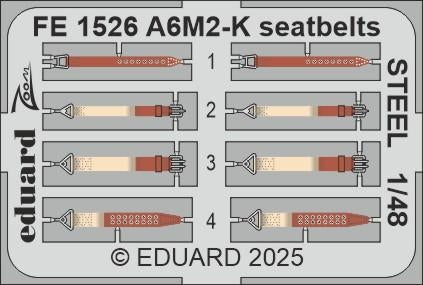 Eduard FE1526 A6M2-K seatbelts STEEL EDUARD 1/48