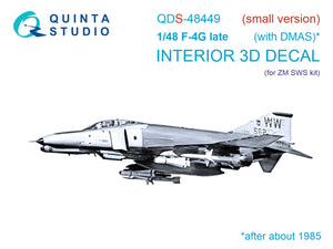 Quinta Studio QDS-48449 F-4G late 3D-Printed &amp;amp; colored Interior on decal paper (Zoukei Mura SWS) (Small version) 1/48